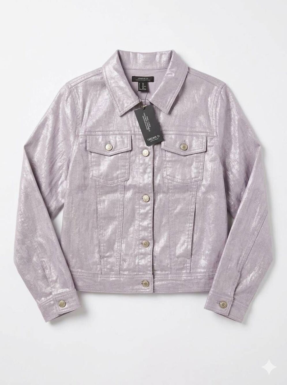 ☔️🔸️NWT Jones New York Metallic Lavender Lightweight LinenButtoned Jacket Large